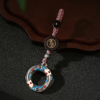 Buddha Gift Double Koi Fish Peace Buckle Safe And Well Luck Key Chain