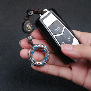 Buddha Gift Double Koi Fish Peace Buckle Safe And Well Luck Key Chain