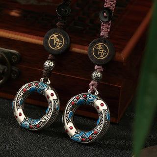 Buddha Gift Double Koi Fish Peace Buckle Safe And Well Luck Key Chain