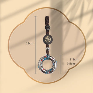 Buddha Gift Double Koi Fish Peace Buckle Safe And Well Luck Key Chain