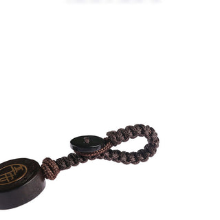 Buddha Gift Small Leaf Red Sandalwood PiXiu Safe and Well Protection Key Chain