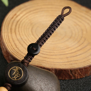 Buddha Gift Small Leaf Red Sandalwood PiXiu Safe and Well Protection Key Chain