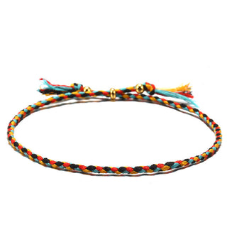Buddha Gift Handmade Colorful Rope Braided Tassel Adjustable Harmony Bracelet