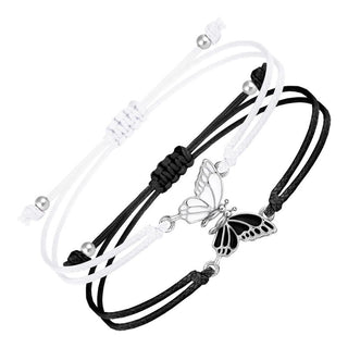 Buddha Gift 2Pcs Handmade Braided Rope Butterfly Freedom Bracelet