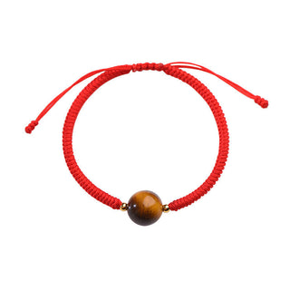 Buddha Gift Handmade Tiger Eye Bead Luck Protection Rope Bracelet