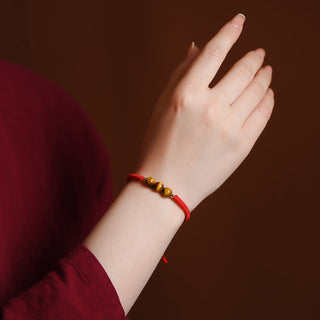 Buddha Gift Handmade Tiger Eye Bead Luck Protection Rope Bracelet