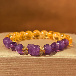 Buddha Gift Citrine Amethyst Pixiu Prosperity Bracelet