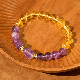 Buddha Gift Citrine Amethyst Pixiu Prosperity Bracelet