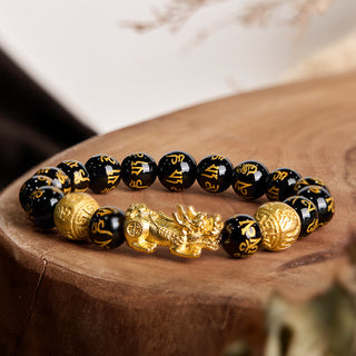 Buddha Gift FengShui PiXiu Obsidian Wealth Bracelet