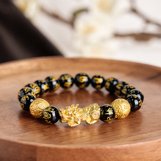 Buddha Gift FengShui PiXiu Obsidian Wealth Bracelet