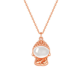 Buddha Gift 925 Sterling Silver Chalcedony Formless Buddha Positive Necklace Pendant
