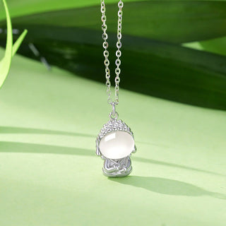Buddha Gift 925 Sterling Silver Chalcedony Formless Buddha Positive Necklace Pendant