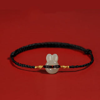 Buddha Gift Hetian Jade Cute Rabbit String Luck Bracelet