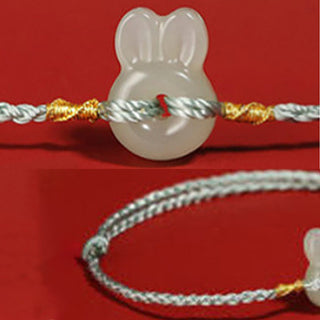 Buddha Gift Hetian Jade Cute Rabbit String Luck Bracelet