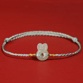 Buddha Gift Hetian Jade Cute Rabbit String Luck Bracelet