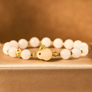 Buddha Gift Golden Silk Jade Cute Rabbit Luck Bracelet