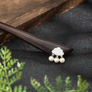 Buddha Gift 925 Sterling Silver Ebony Cloud Power Hairpin