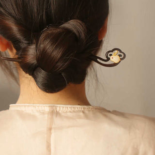 Buddha Gift Auspicious Cloud Sandalwood Rabbit Protection Hairpin