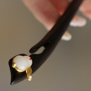 Buddha Gift Auspicious Cloud Sandalwood Rabbit Protection Hairpin