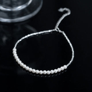 Buddha Gift 925 Sterling Silver Pearl Beads Protection Anklet