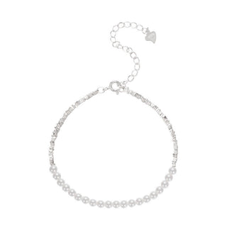 Buddha Gift 925 Sterling Silver Pearl Beads Protection Anklet