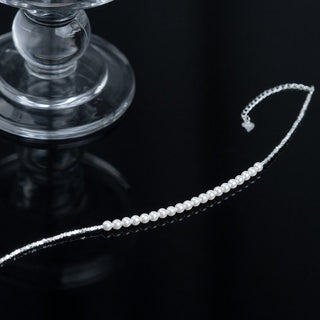 Buddha Gift 925 Sterling Silver Pearl Beads Protection Anklet