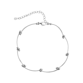 Buddha Gift 925 Sterling Silver Simple Wave Shape Protection Anklet