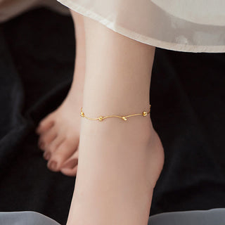 Buddha Gift 925 Sterling Silver Simple Wave Shape Protection Anklet