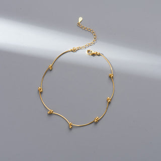 Buddha Gift 925 Sterling Silver Simple Wave Shape Protection Anklet