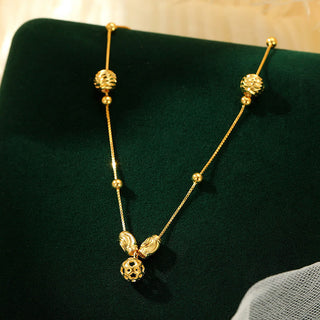 Buddha Gift 925 Sterling Silver Simple Bell Bead Blessing Anklet