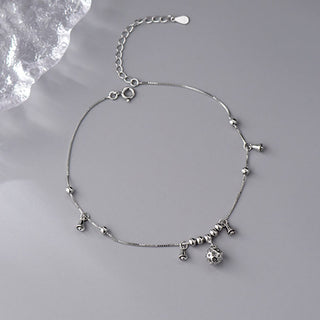 Buddha Gift 925 Sterling Silver Antiquity Bell Protection Anklet