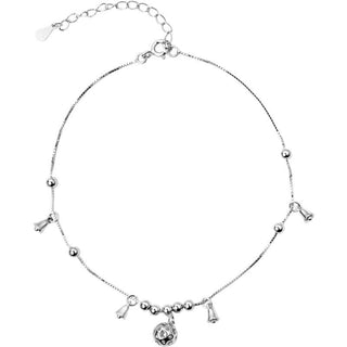 Buddha Gift 925 Sterling Silver Antiquity Bell Protection Anklet
