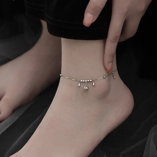 Buddha Gift 925 Sterling Silver Antiquity Bell Protection Anklet