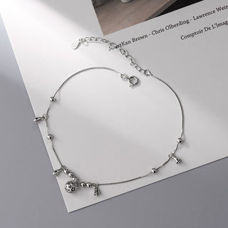 Buddha Gift 925 Sterling Silver Antiquity Bell Protection Anklet