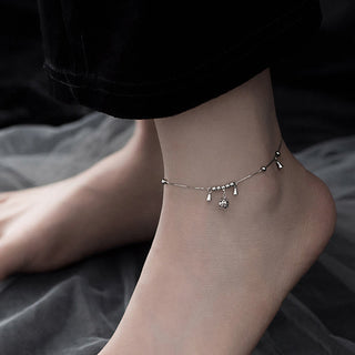 Buddha Gift 925 Sterling Silver Antiquity Bell Protection Anklet