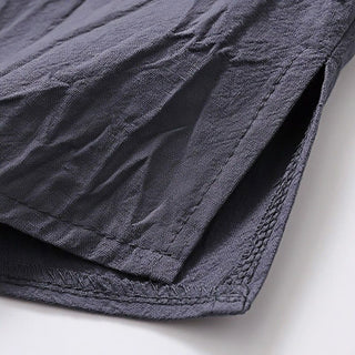 Buddha Gift 2Pcs Simple Design Chinese Frog-Button Shirt Drawstring Wide Leg Pants With Pockets Men's Meditation Cloth Set