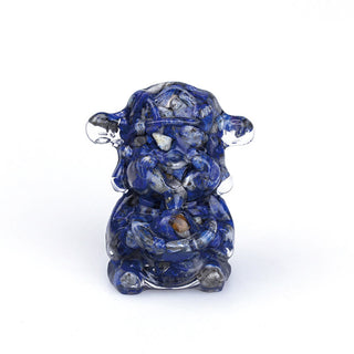 Buddha Gift God of Wealth Amethyst Crystal Resin Energy Fortune Home Decoration