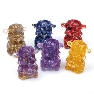 Buddha Gift God of Wealth Amethyst Crystal Resin Energy Fortune Home Decoration