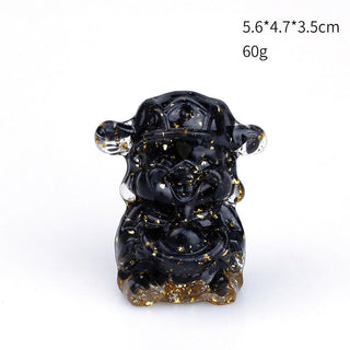 Buddha Gift God of Wealth Amethyst Crystal Resin Energy Fortune Home Decoration
