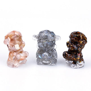 Buddha Gift God of Wealth Amethyst Crystal Resin Energy Fortune Home Decoration