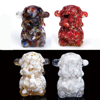 Buddha Gift God of Wealth Amethyst Crystal Resin Energy Fortune Home Decoration