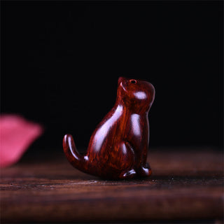 Buddha Gift Small Leaf Red Sandalwood Ebony Wood Sandalwood Green Sandalwood Lucky Mini Cat Deer Sooth Phone Hanging Decoration