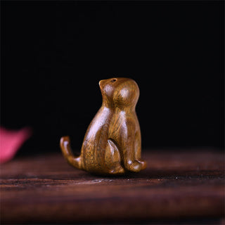 Buddha Gift Small Leaf Red Sandalwood Ebony Wood Sandalwood Green Sandalwood Lucky Mini Cat Deer Sooth Phone Hanging Decoration