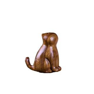 Buddha Gift Small Leaf Red Sandalwood Ebony Wood Sandalwood Green Sandalwood Lucky Mini Cat Deer Sooth Phone Hanging Decoration