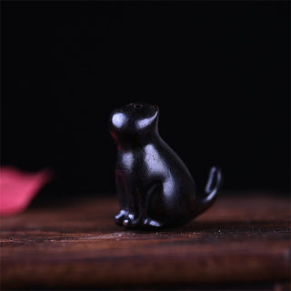 Buddha Gift Small Leaf Red Sandalwood Ebony Wood Sandalwood Green Sandalwood Lucky Mini Cat Deer Sooth Phone Hanging Decoration