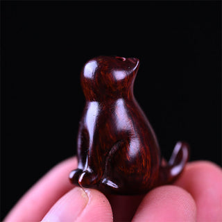 Buddha Gift Small Leaf Red Sandalwood Ebony Wood Sandalwood Green Sandalwood Lucky Mini Cat Deer Sooth Phone Hanging Decoration