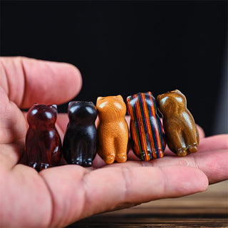 Buddha Gift Small Leaf Red Sandalwood Ebony Wood Sandalwood Green Sandalwood Lucky Mini Cat Deer Sooth Phone Hanging Decoration