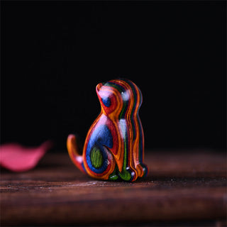 Buddha Gift Small Leaf Red Sandalwood Ebony Wood Sandalwood Green Sandalwood Lucky Mini Cat Deer Sooth Phone Hanging Decoration