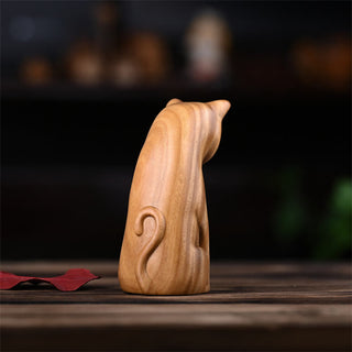 Buddha Gift Small Cat Mouse Green Sandalwood African Red Rosewood Peace Home Decoration