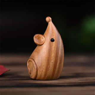 Buddha Gift Small Cat Mouse Green Sandalwood African Red Rosewood Peace Home Decoration